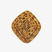 RC322 - CHANEL Vintage Diamond Shaped Gold Plated Brooch