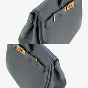 RA075 - HERMES Birkin 30 Black Taurillon Clemence Leather Handbag