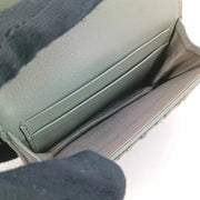 JT431 - CHRISTIAN DIOR Gray Oblique Jacquard Saddle Flap Card Holder