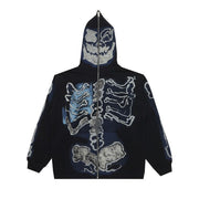 Travis Scott Cactus Jack For Fragment Skeleton Graffiti Full Zip Hoodie