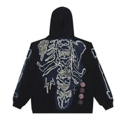 Travis Scott Cactus Jack For Fragment Skeleton Graffiti Full Zip Hoodie