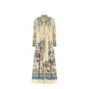 Flora and Fauna Print Long Dress - Multicolor