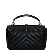 College Mini Leather Shoulder Bags - Black