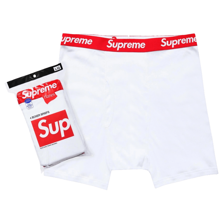 Supreme x Hanes Boxer Briefs (4 Pack) White