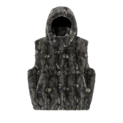 Supreme Faux Fur Hooded Vest Black