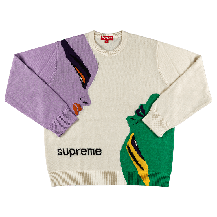 Supreme Faces Sweater Cream