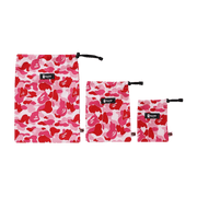 BAPE ABC Pouch 3 Piece Set Pink