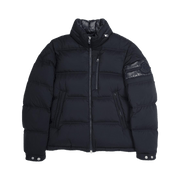 Moncler Delaume Full Zip Puffer Jacket With Stripe On Arm Navy/White