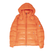 Moncler Maya Hooded Puffer Shiny Jacket Orange