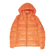Moncler Maya Hooded Puffer Shiny Jacket Orange