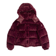Moncler Daos Cowneck Corduroy Jacket Burgundy
