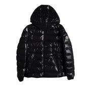 Moncler Bady Hooded Shiny Full Zip Jacket Black