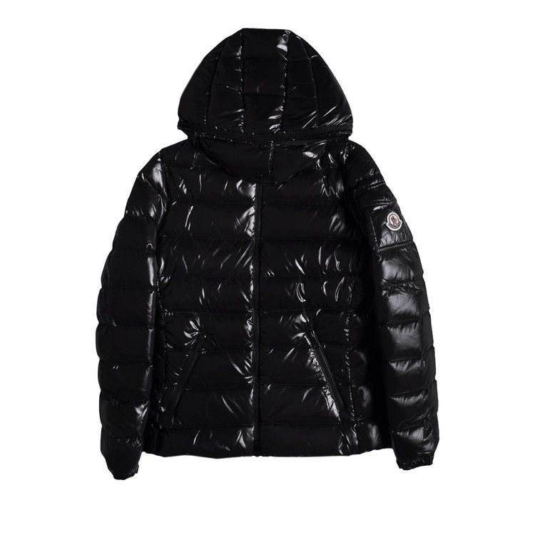 Moncler Bady Hooded Shiny Full Zip Jacket Black