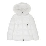 Moncler Laiche Zip Up Puffer Jacket White