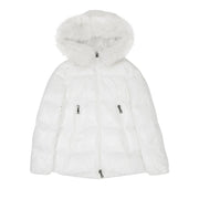 Moncler Laiche Zip Up Puffer Jacket White