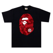 BAPE Color Camo Big Ape Head T-Shirt Black/Red