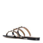 Rockstud Leather Flat Sandals