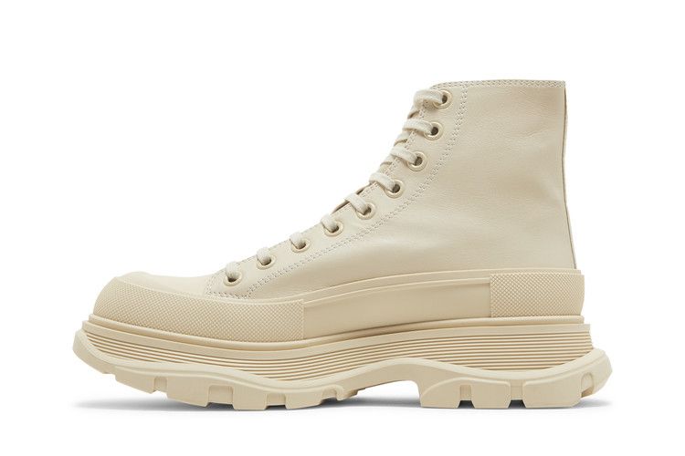 Alexander McQueen Tread Slick Boot Beige Leather