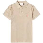 AMI Paris Small A Heart Polo Champagne
