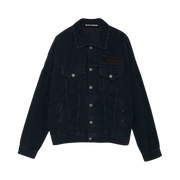 Palm Angels Corduroy Logo Denim Jacket Black