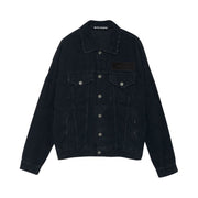 Palm Angels Corduroy Logo Denim Jacket Black