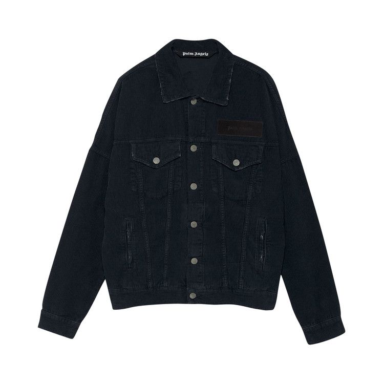 Palm Angels Corduroy Logo Denim Jacket Black
