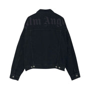 Palm Angels Corduroy Logo Denim Jacket Black
