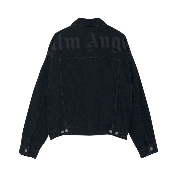 Palm Angels Corduroy Logo Denim Jacket Black