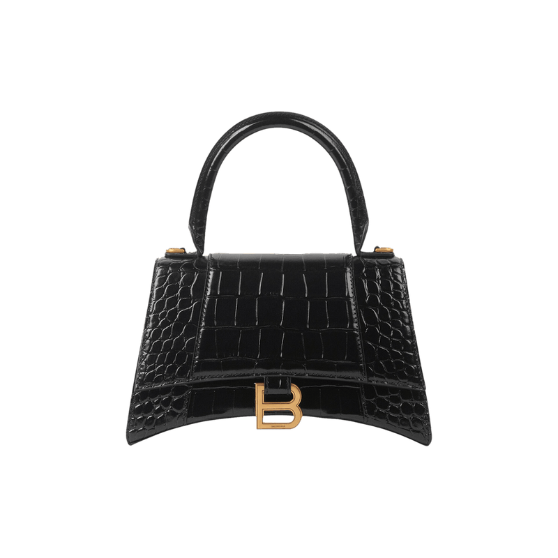Balenciaga Hourglass Small Top Handle Bag Black
