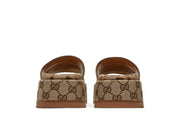 Gucci Wmns GG Lame Platform Slide Sandal 'Camel Monogram'