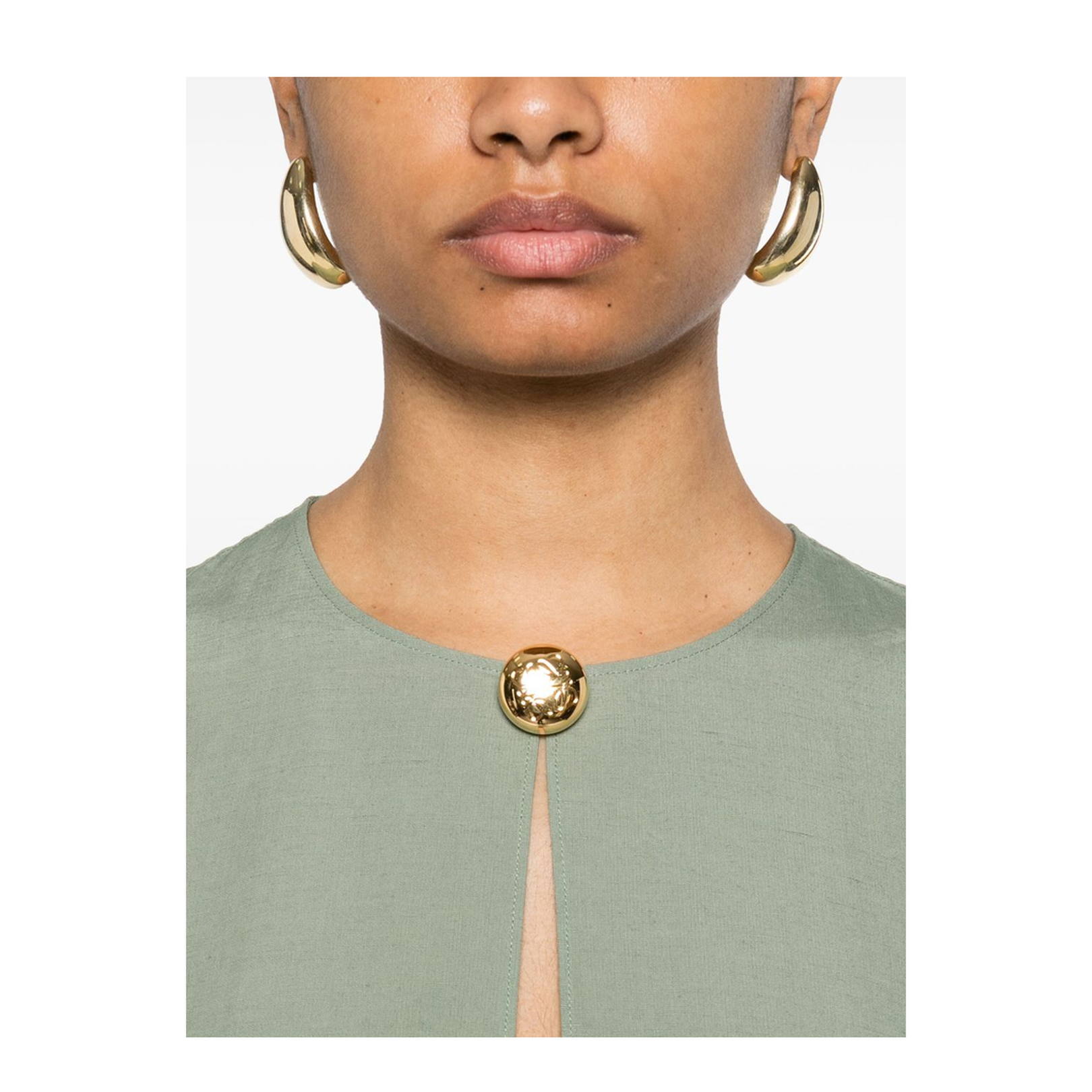 Pebble Dress in Viscose and Linen - Green