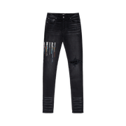 Amiri Paint Drip Logo Jean Aged Black