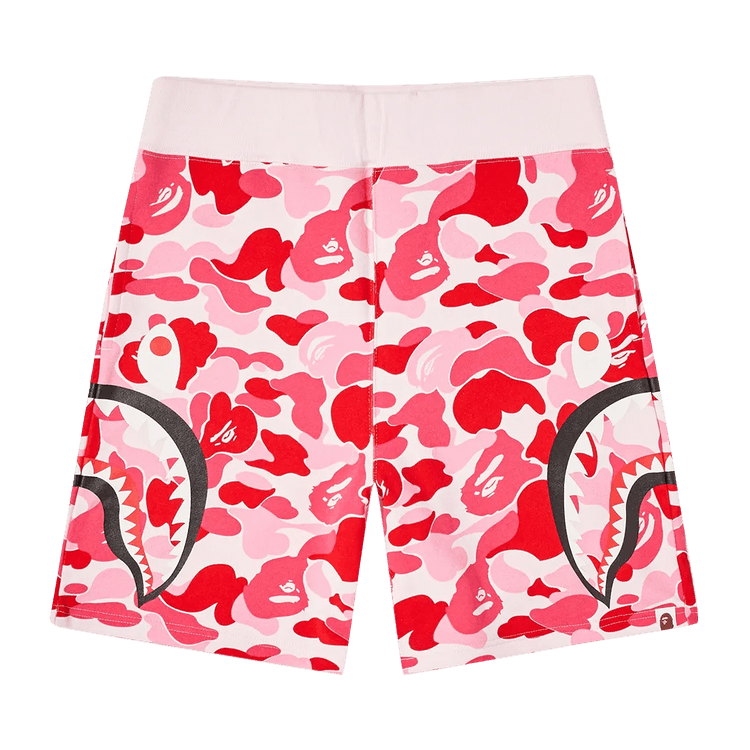 BAPE Big ABC Camo Slide Shark Sweat Shorts Pink