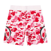 BAPE Big ABC Camo Slide Shark Sweat Shorts Pink