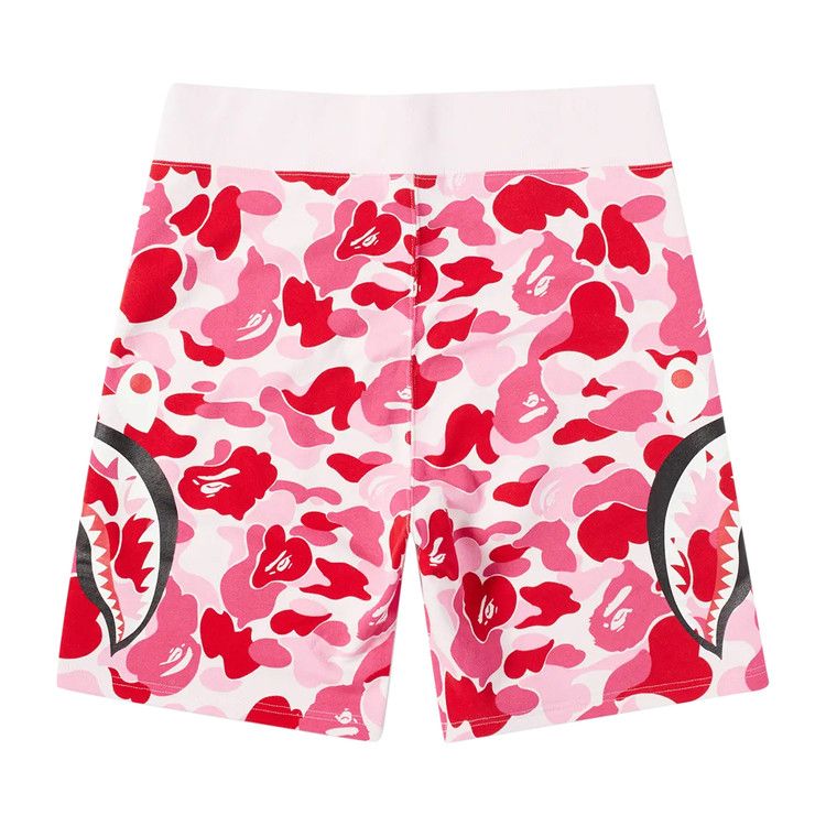 BAPE Big ABC Camo Slide Shark Sweat Shorts Pink