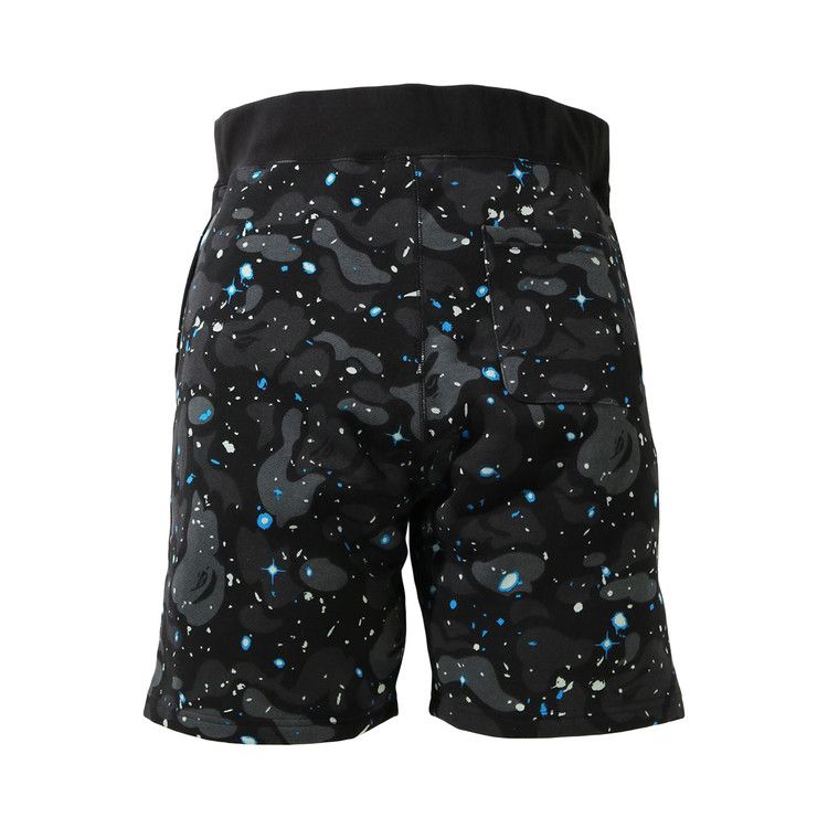 BAPE Space Camo Shark Sweat Shorts Black