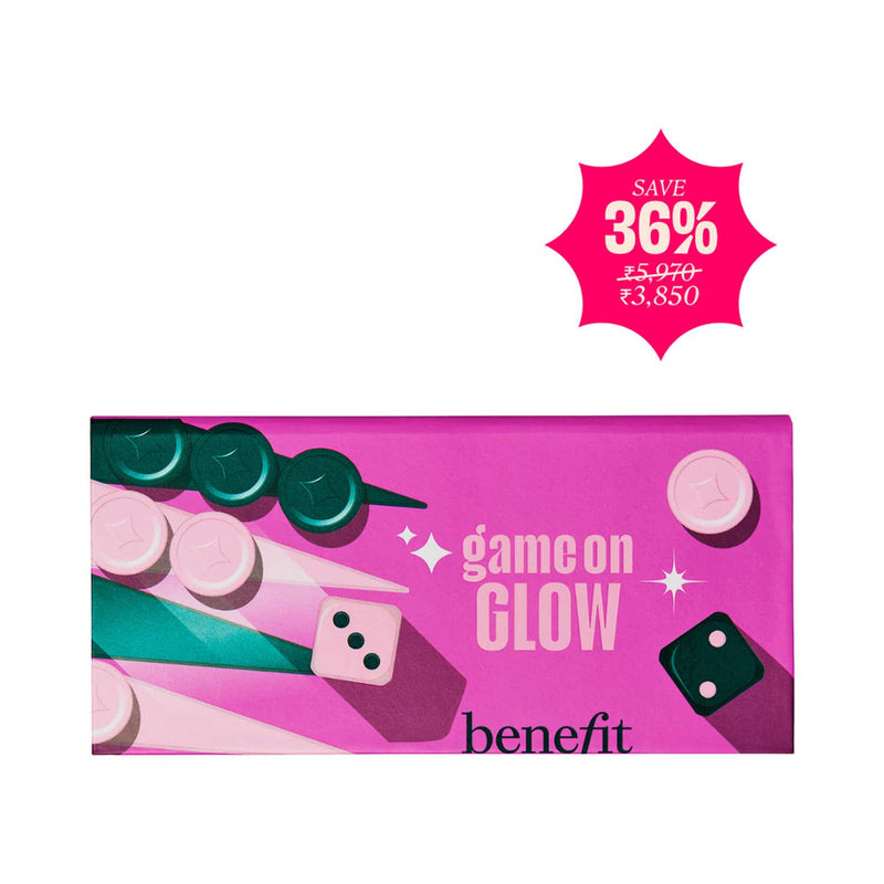 Benefit Cosmetics Game On Glow Mini Cheek Palette Bronzer Warm Seashell - Pink Blush & Highlighter - Benefit Cosmetics