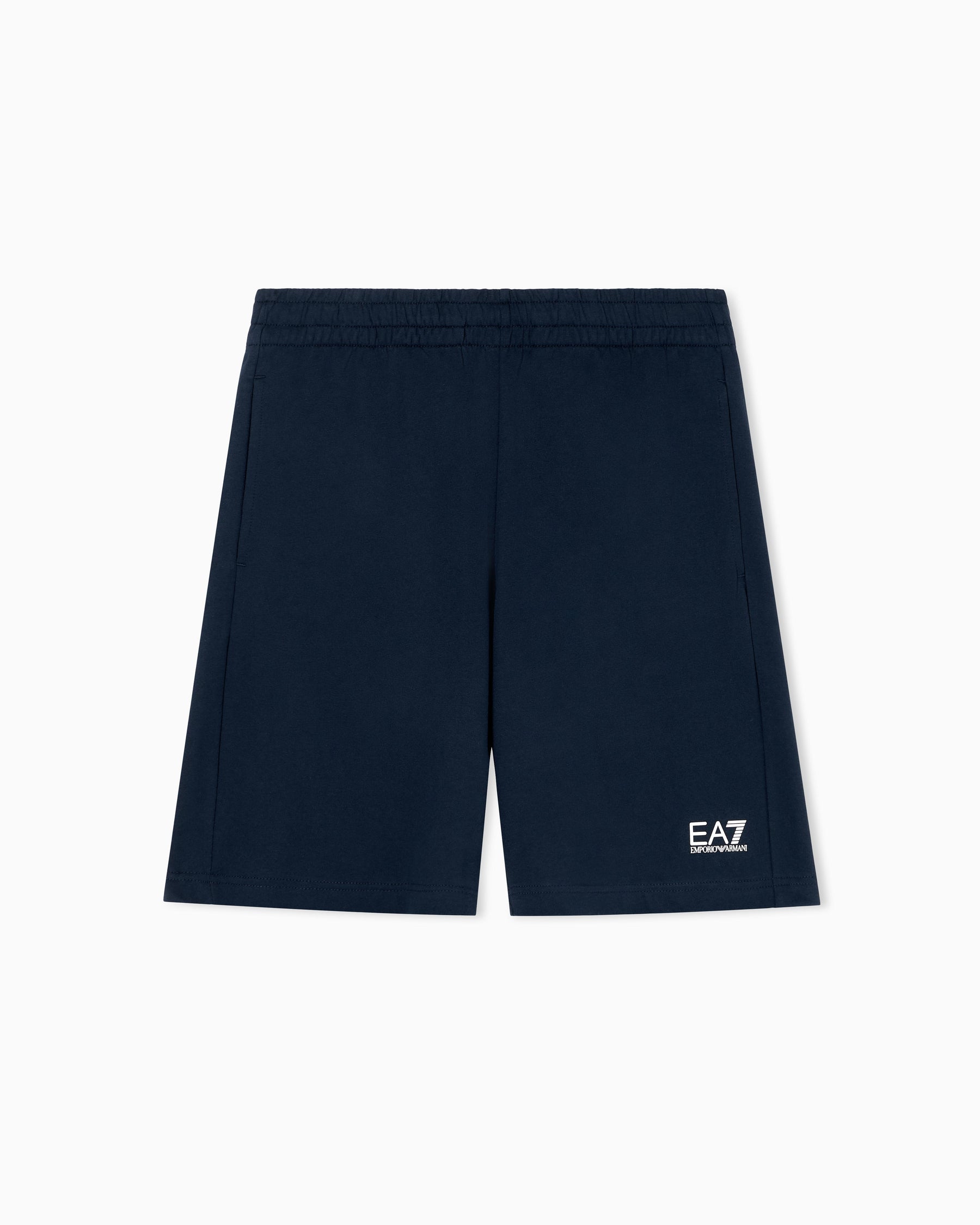 EA7 Side pocket shorts in cotton with drawstring Core Identity