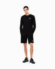 EA7 Crew neck t-shirt Core Identity in cotton with long sleeves