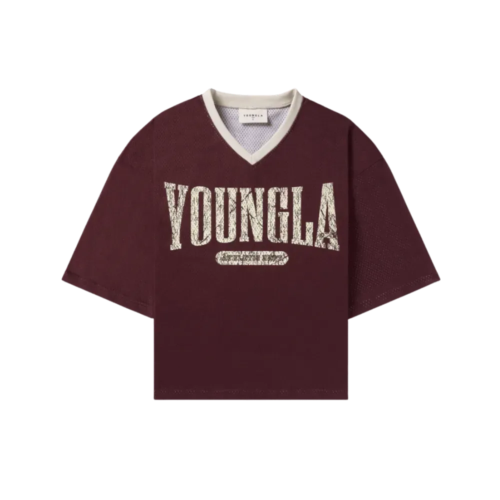 Young LA Football Cropped Jersey Burgundy