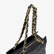 CS001 - CHANEL Vintage Black Caviar Leather PTT Tote Bag