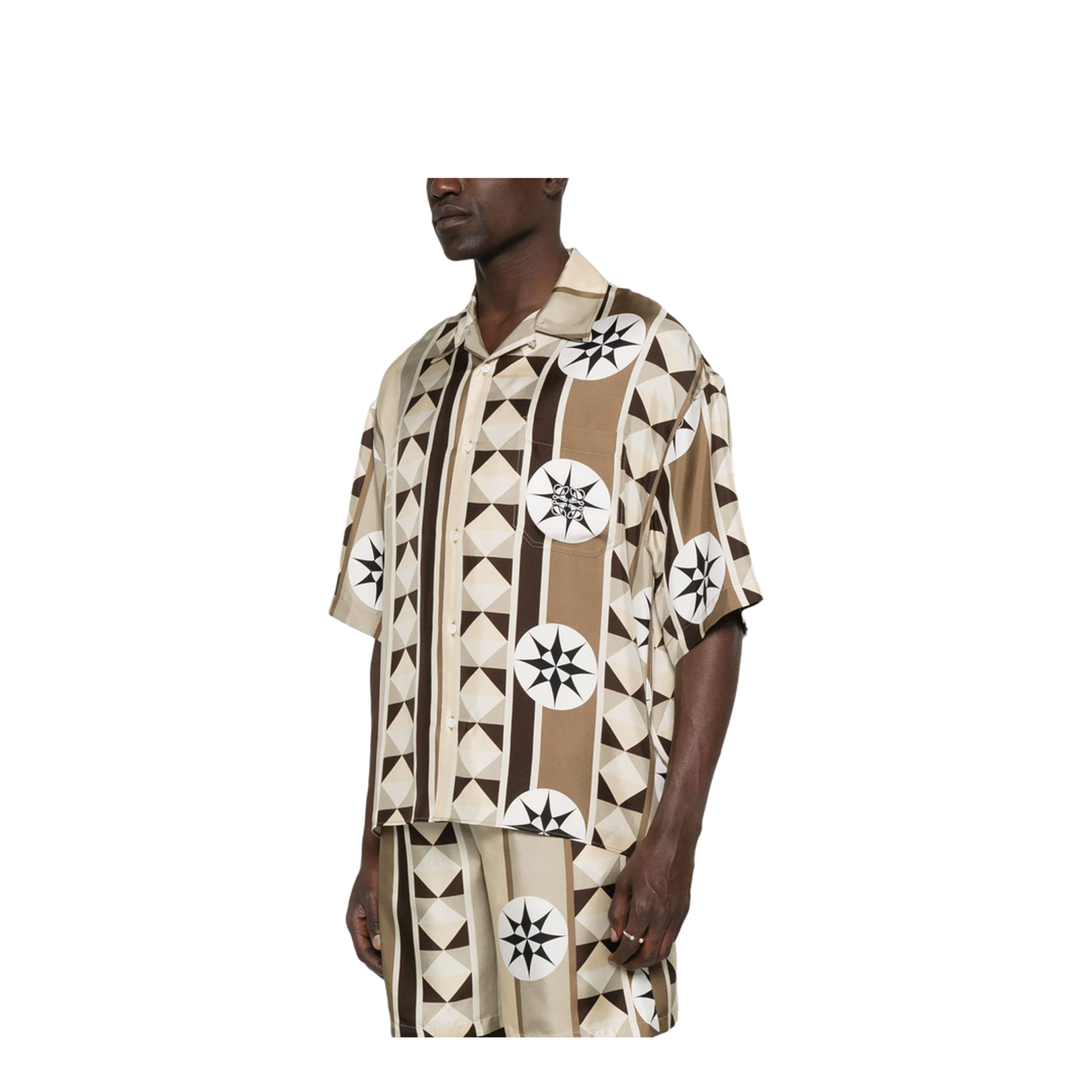 Shorts Sleeve Shirt in Silk Multicolor