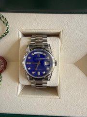 Rolex | Day-Date | 118339 | White gold | 36 mm | White gold | Blue | Automatic