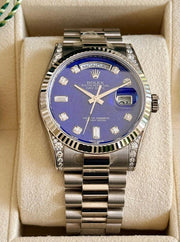 Rolex | Day-Date | 118339 | White gold | 36 mm | White gold | Blue | Automatic