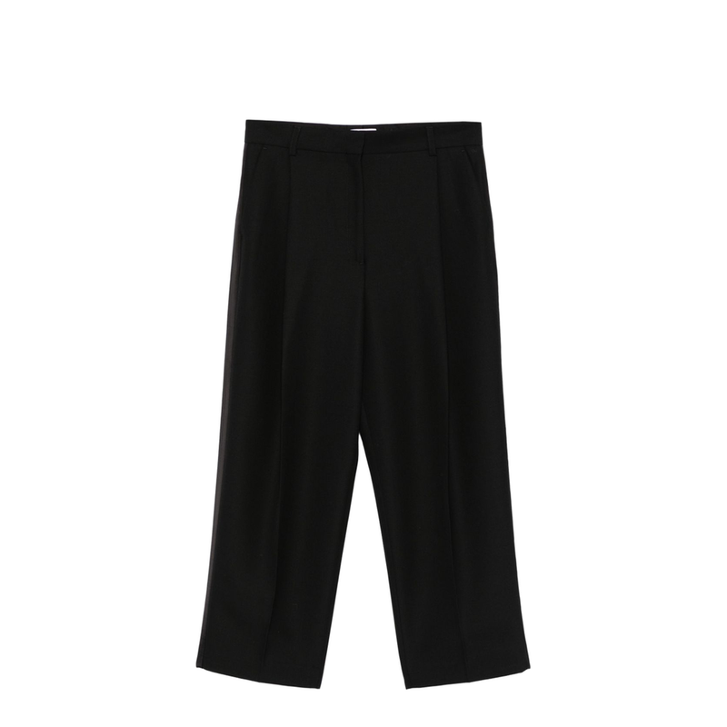 Wool Blend Pleated Trousers