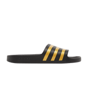 Adidas Adilette Aqua Slides Black Gold Metallic