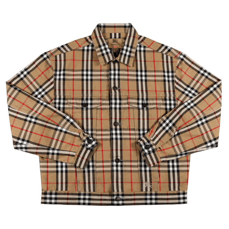 Supreme x Burberry Denim Trucker Jacket Beige
