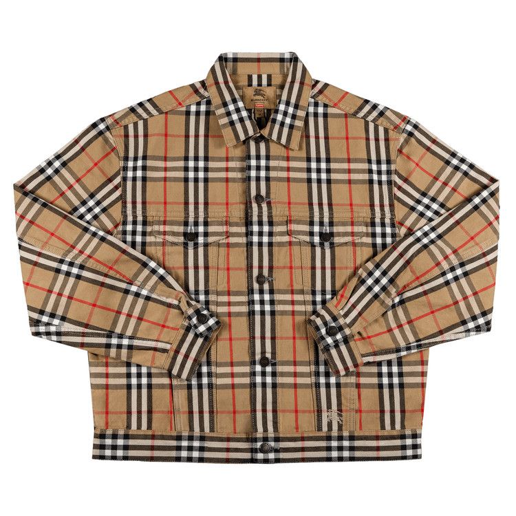 Supreme x Burberry Denim Trucker Jacket Beige