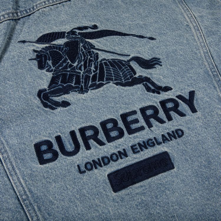 Supreme x Burberry Denim Trucker Jacket Washed Blue