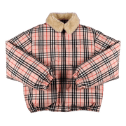 Supreme x Burberry Shearling Collar Down Puffer Jacket Pink